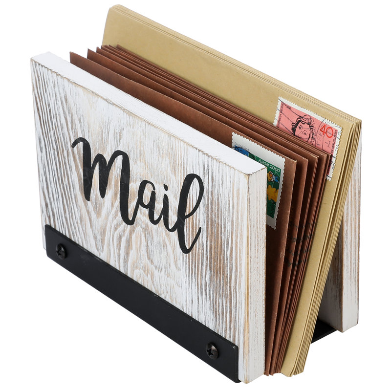 Lahela Wood Office Desktop Mail Organizer