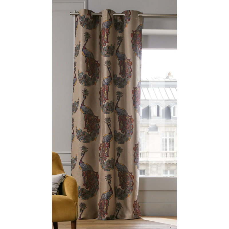 Indra Blackout Single Curtain Single Panel, 134 W x 350 D cm
