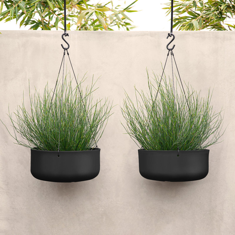 Mason Series Hanging Kona Bowl Planter, Black, 2