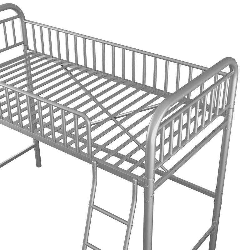 Lit mezzanine en métal Albur, Argent