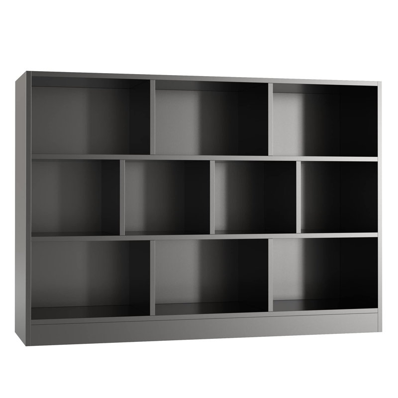 Presly 3  Tier Cube Bookcase Modern Bookshelf with 10 Cubes, (10 Shelves) 40.95"H x 55.12"W x 11.61"D, Black
