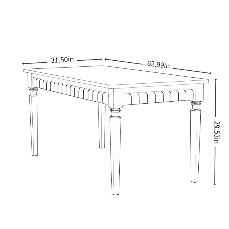 French Retro Solid Wood Dining Table