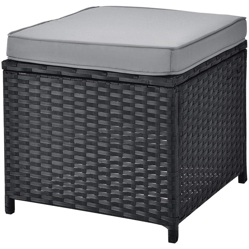 Annaise 8 - Person Garden Lounge Set with Cushions, Black