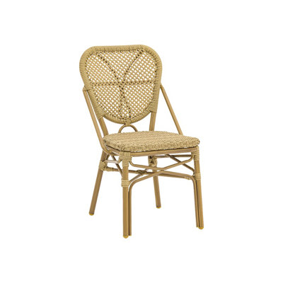 Chaise sans accoudoirs d'extérieur en aluminium avec assise et dossier en polyester tissé, ..