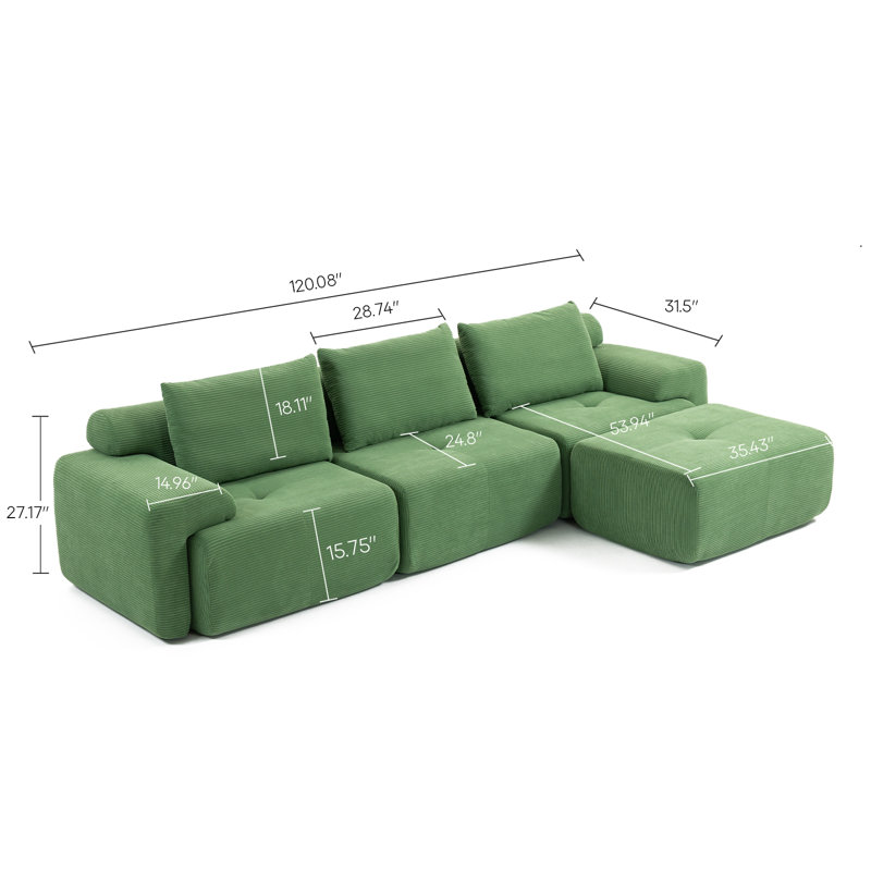Canapé en velours Premium, Vert