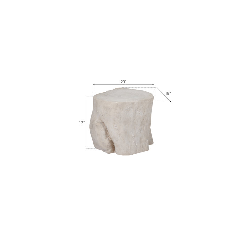 Roman Stone Large Outdoor-Use Cast Resin Log Stool