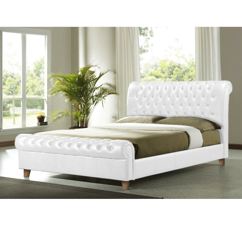 Upholstered Bed, Super King (6'), White