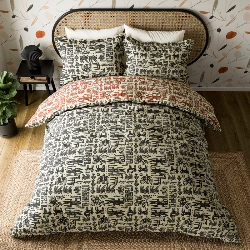 Twycross Cotton Animal Print Duvet Cover Set with Pillowcases Included, Super King Duvet Cover  + 2 Pillowcases