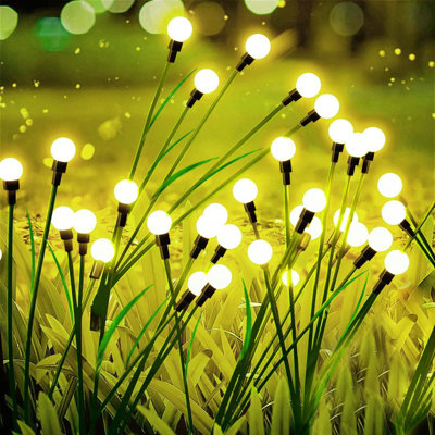 Lumières solaires de jardin, lumières de luciole extérieures imperméables, 8 lumières de lucioles solaires extérieures, lumières solaires extérieures, effet de balancement pour la cour, le patio et le paysage (ensemble de 2)