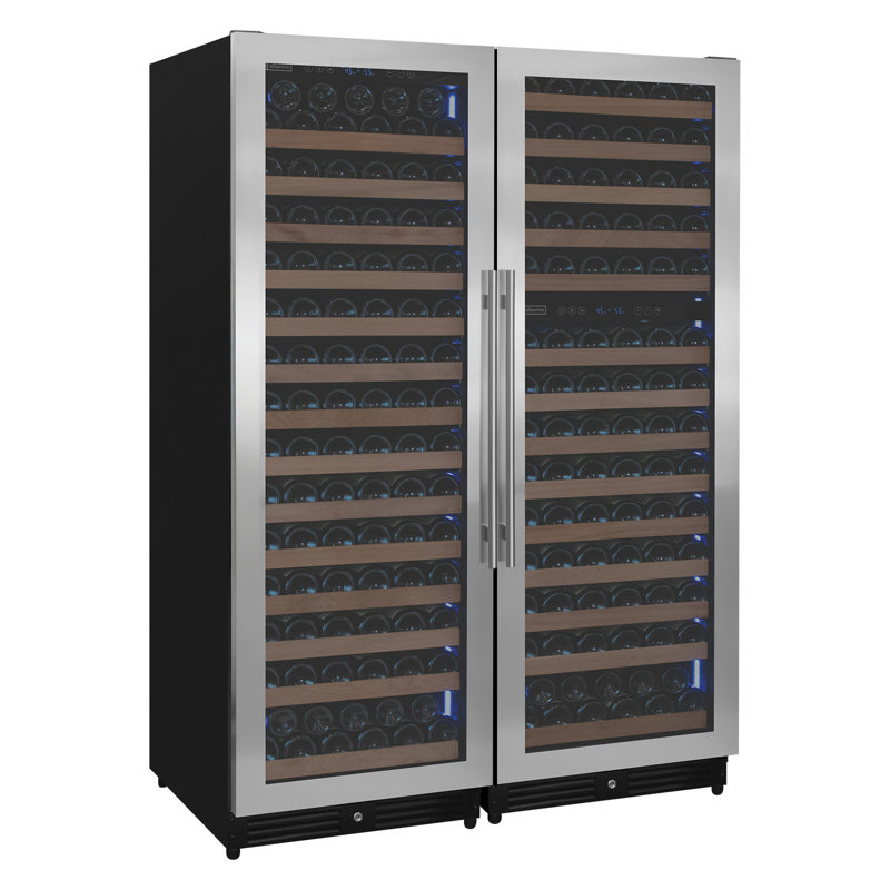 Allavino Reserva Series 317 Bottle 71" Tall Three Zone Stainless Steel Side-by-Side Wine Refrigerator