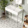 Ceramic White Rectangular Single Faucet Hole 32 in Console Bathroom Sink with Overflow