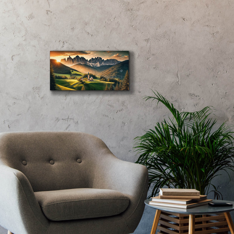 Art mural sur toile Giacamo, Val Di Funes, Alpes italiennes