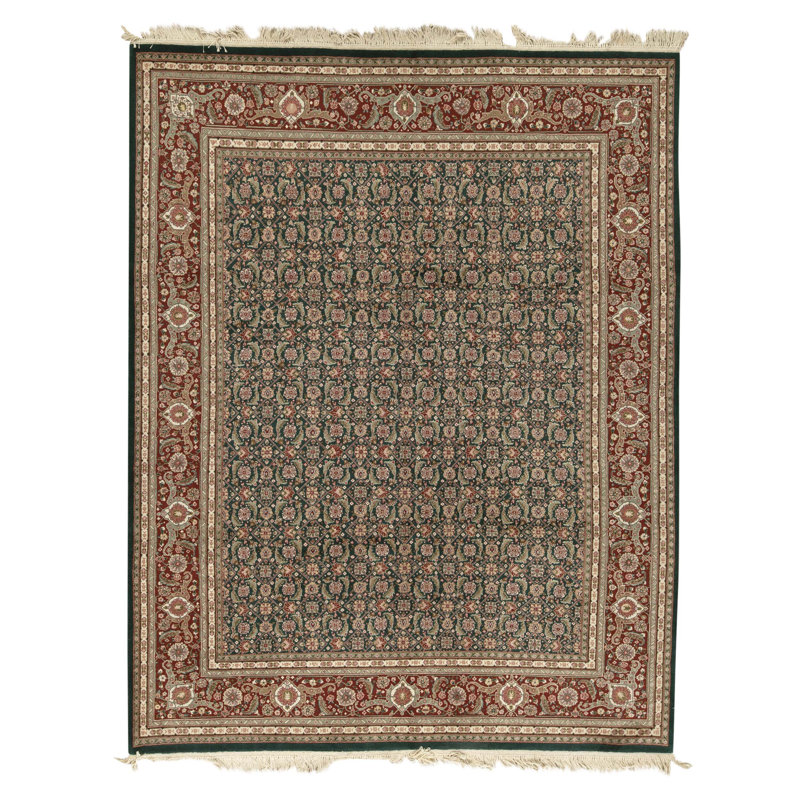 Tapis vert et vin noué à la main de haute qualité