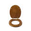 Antique Solid Pine Toilet Seat - Ergonomically Shaped for Comfort, Adjustable Hinges 110-200mm, Brass Fixings, All Fittings Included-62292481