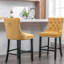 Velours contemporain avec panneau intérieur multicouche, fabrication en bois massif - de 2 élégantes chaises de bar rembourrées en acier à garniture en acier