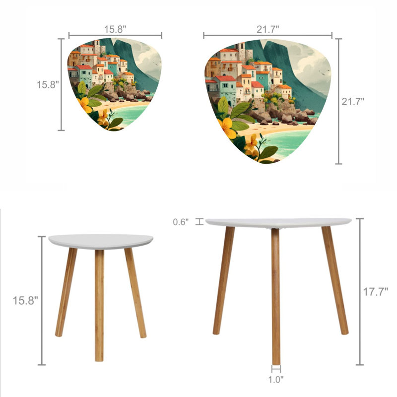 Ensemble de 2 tables basses gigognes Triangle