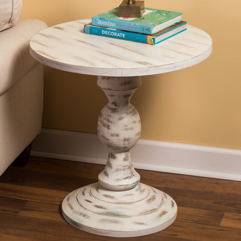 Grandma'S Attic Solid Wood Pedestal Side Table