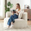 Chaise compressible ronde en velours côtelé avec dossier rembourré - sièges modernes et confortables pour le salon, le bureau, l’appartement (sans pivot)