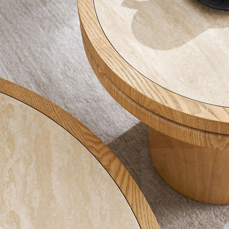 Table d'appoint ronde en bois, Naturel