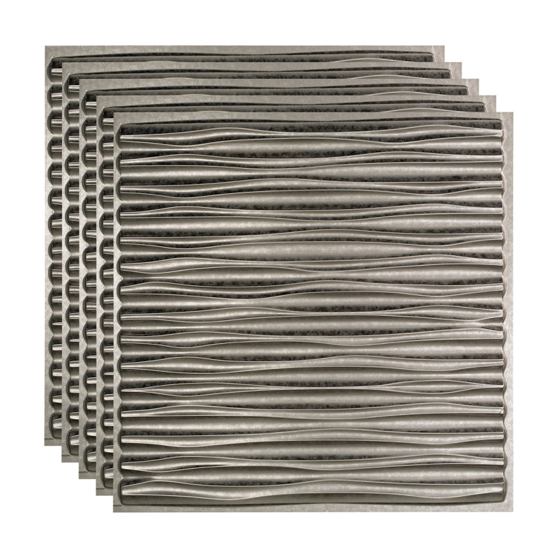 24'' L x 24'' W Embossed Vinyl Drop-In Ceiling Tile, Galvanized Steel