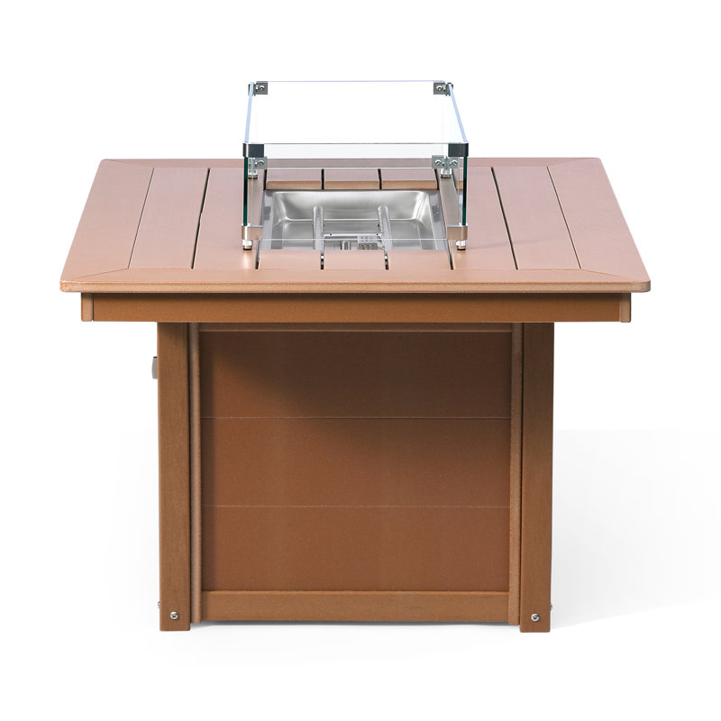 Table de foyer rectangulaire de 34 po x 46 po, 31.5" H x 46" W x 35" D, Brown
