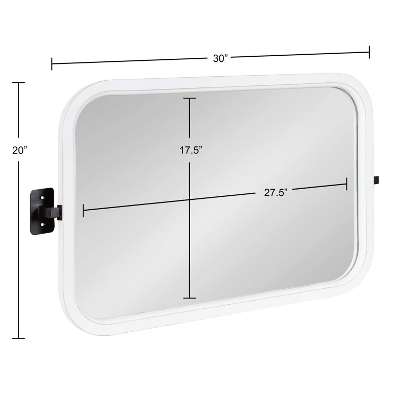 Collin Solid Wood Mirror, 20" x 30", White