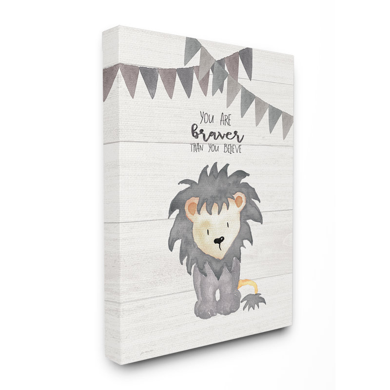 Art sur toile Leiker You are Braver, H 20 po x l 16 po x P 1,5 po, Toile tendue