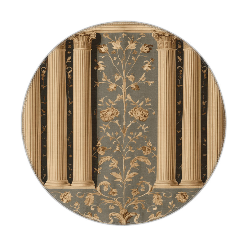 Tapis d'intérieur et d'extérieur brun français, Rond 5 pi