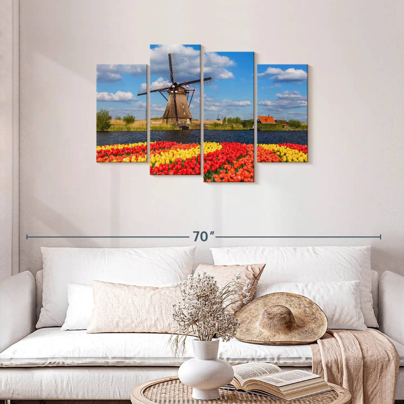 Nicci, tulipes et moulin à vent hollandais