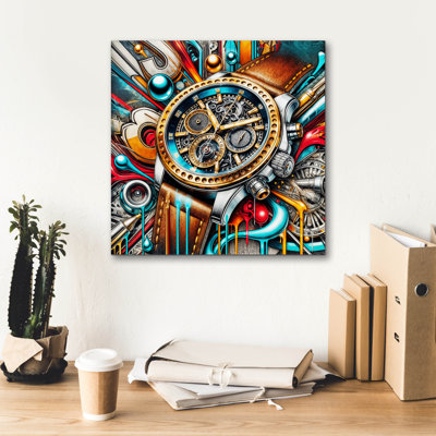  «Abstract Watch» par Rey Klimt, art mural sur toile, 26 po x 26 po