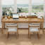Bureau rectangulaire brun en bois massif avec 3 tiroirs-95010848