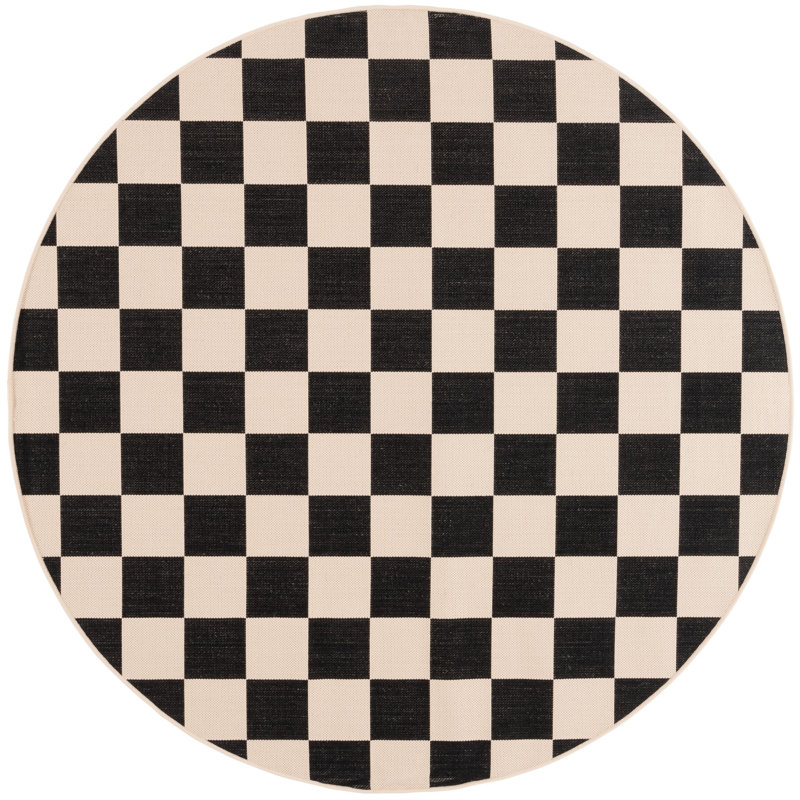 Monda Performance Geometric Indoor/Outdoor Area Rug, Round 6'7"