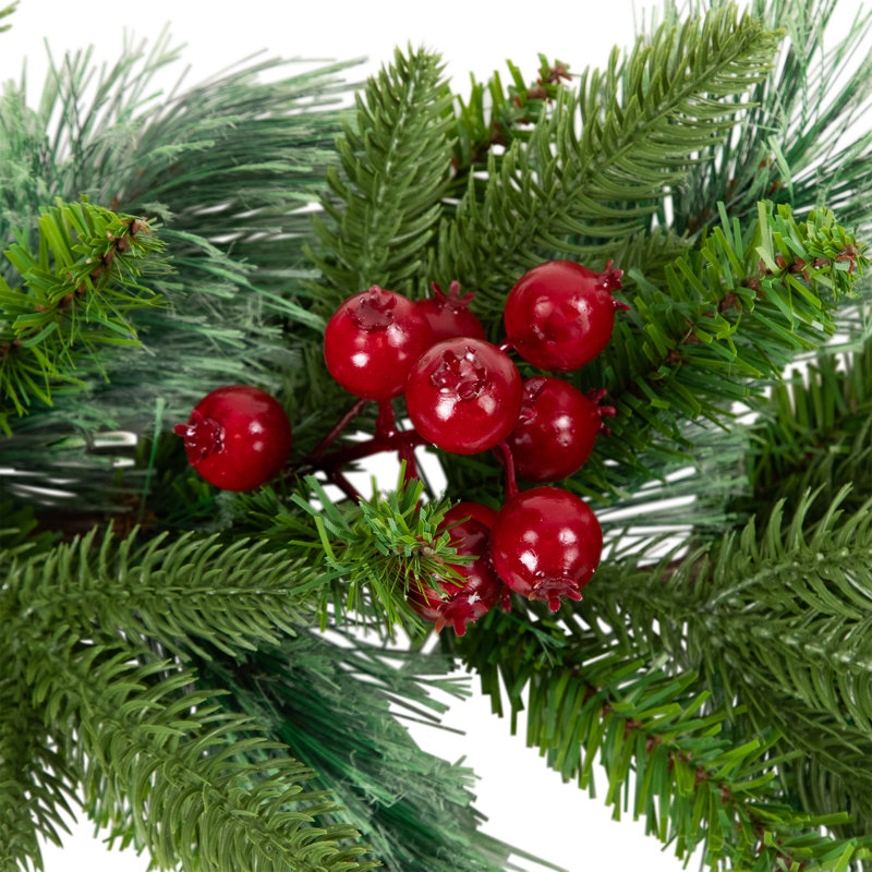 Real Touch Calloway Fir With Berries Artificial Christmas Garland - 7' X 12" - Unlit