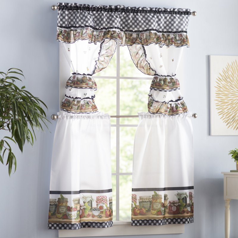 Patrik Floral Swag Kitchen Curtain, 57" x 36"