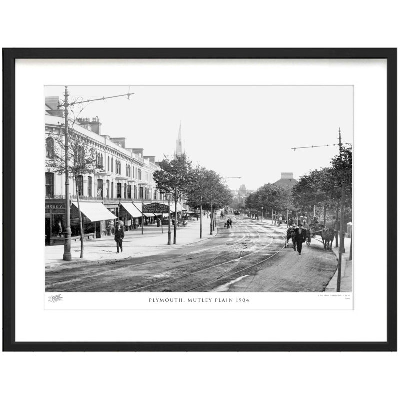 Plymouth, Mutley Plain 1904 by Francis Frith - Single Picture Frame Print, 60cm H x 80cm W x 2.3cm D