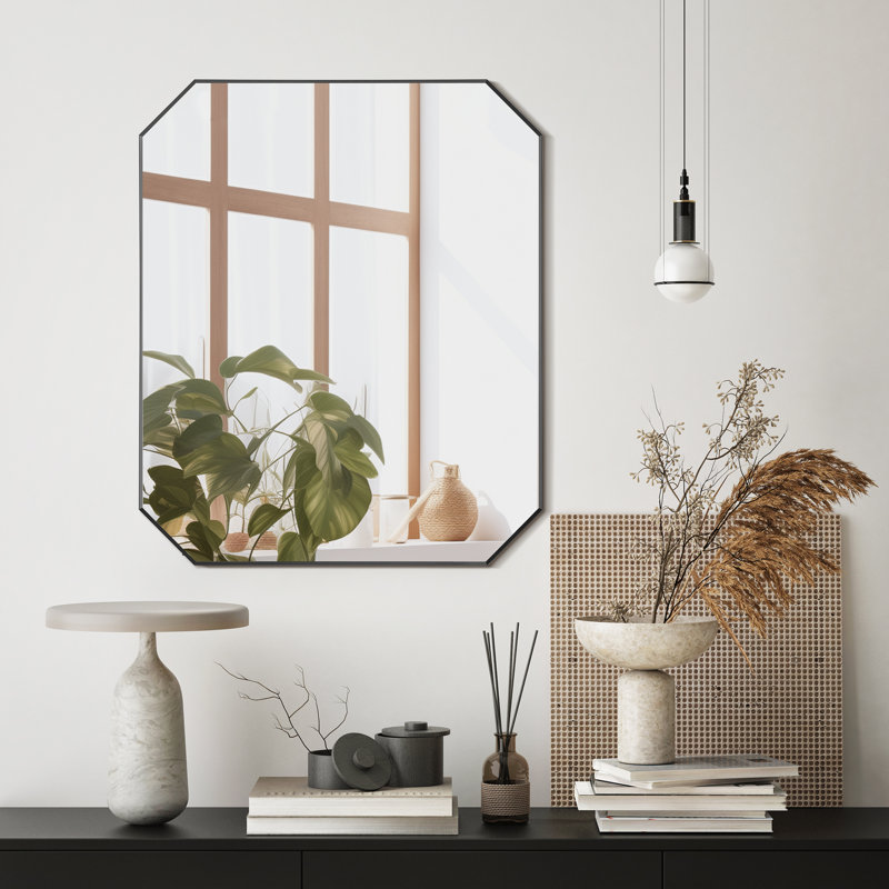 Miroir mural de salle de bain Kellett, Noir mat, 29,5 po x 36 po
