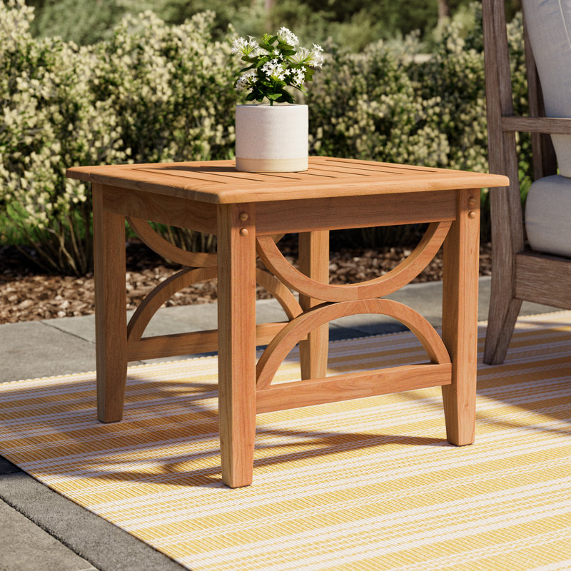 Brunswick Teak Outdoor Side Table, Natural