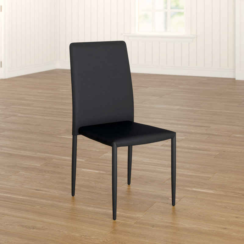 Nell Upholstered Stacking Dining Chair, Black