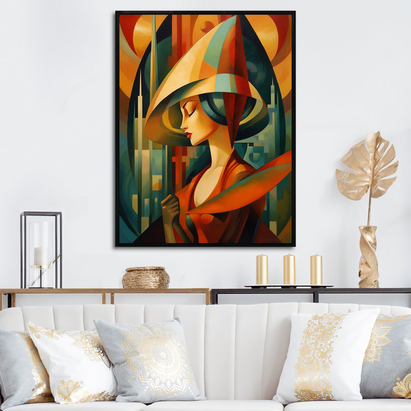 Impression sur toile profilée «I» sur toile, H 32 po x l 16 po x P 1 po, Cadre flottant noir