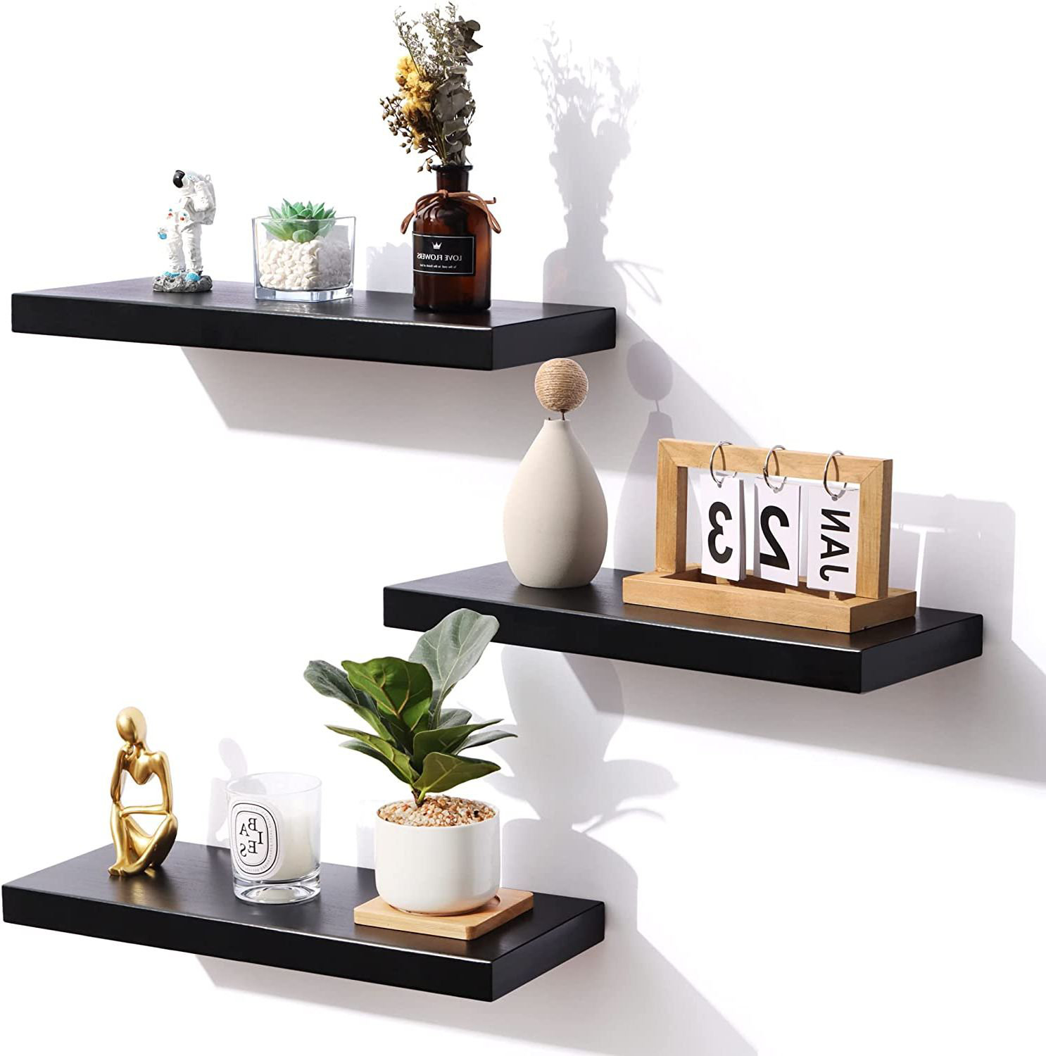 Latitude Run® 3 Piece Solid Wood Floating Shelf | Wayfair