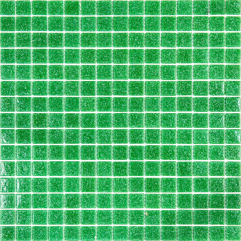 Carreau de mosaïque pour mur et plancher en verre 0,8 po x 0,8 po Dune, Bleu-vert
