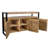 54" Wide Industrial Mango & Iron Sideboard with Storage Cabinets and Open Shelf
