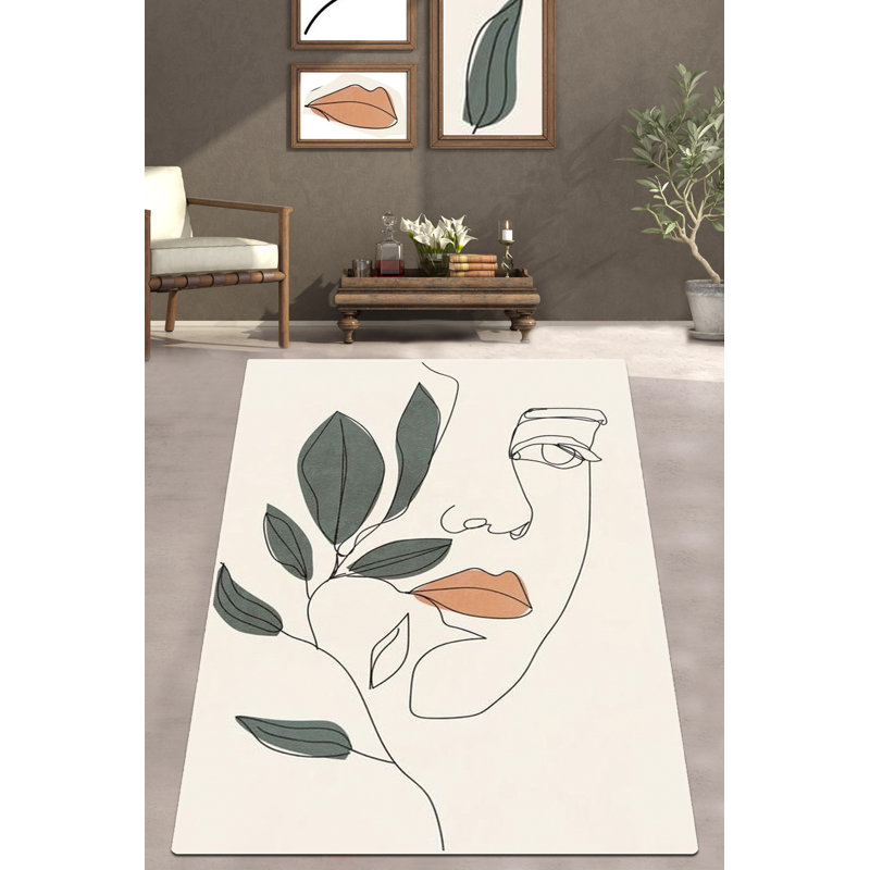Premium Hall Carpet (4.9 x 6.6 ft), 100% Polyester, 0.2 in Pile Height | Antibacterial, Non-Slip Underside | Machine Washable, Durable & Easy Care, Perfect for Living Room or Entryway Decor