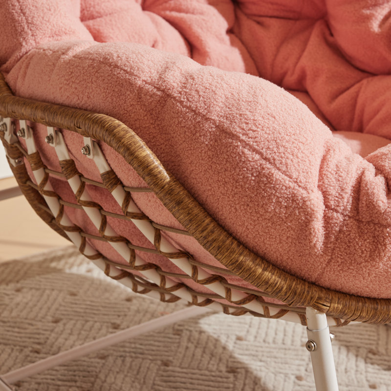 Chaise d'extérieur Cadynce, Rose, Blanc/naturel