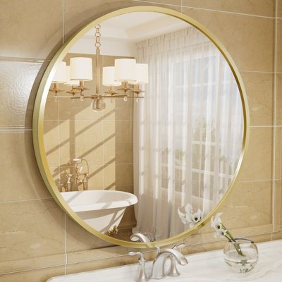 Amara Tempered Glass and Aluminum Alloy Framed French Cleat Mounted Wall Mirror with 5-Year Warranty