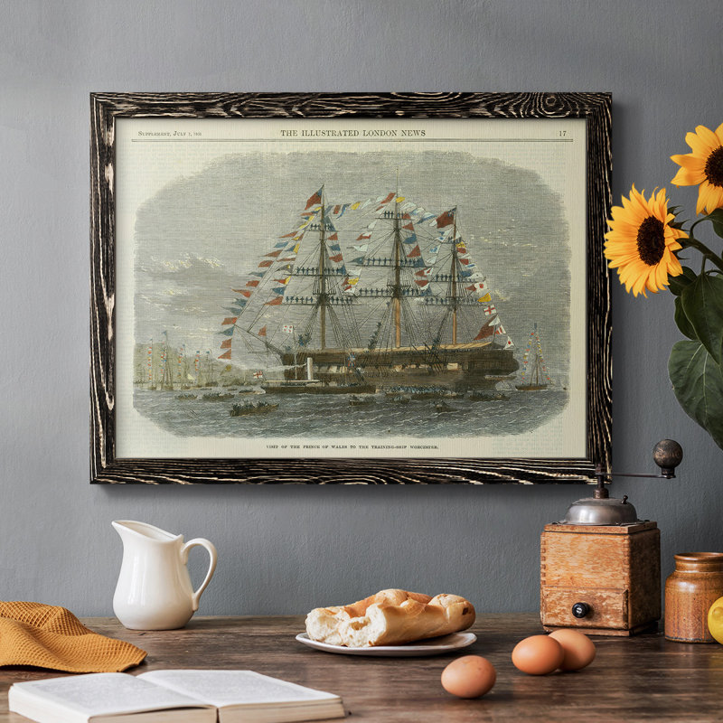 Antique Clipper Ship I, peinture sur toile encadrée, H 22 po x l 32 po x P 1,5 po, Noir