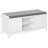 HOMCOM Entryway Shoe Bench Storage Ottoman with Sliding Doors, Adjustable Shelving, 6 Compartments, and Padded Seat, Holds 10 Pairs, White