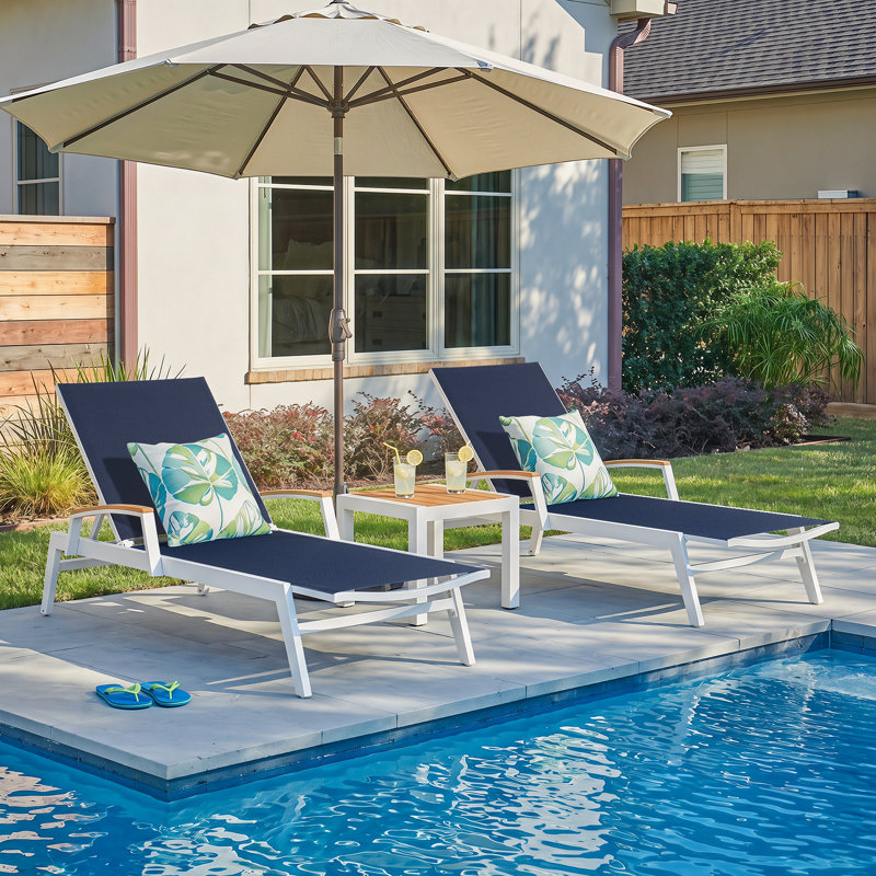 Ensemble de chaises longues en aluminium Chandrine