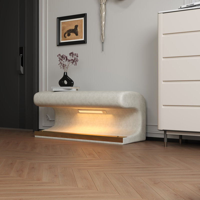 Repose-pieds de hall d'entrée en cuir avec lumière DEL