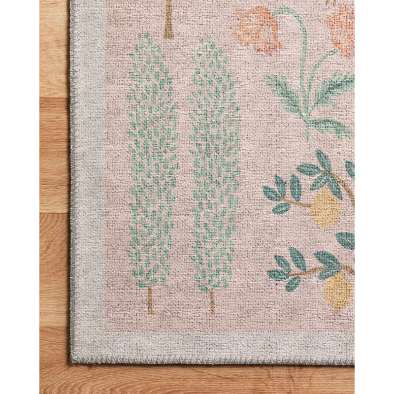 Rifle Paper Co. x Loloi Menagerie MEN-01 Les Fauves Blush Rug, Rectangle 2'3" x 3'9"